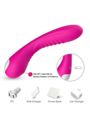Vibromasseur courbé 9 modes de vibration rose - USK-V01PNK